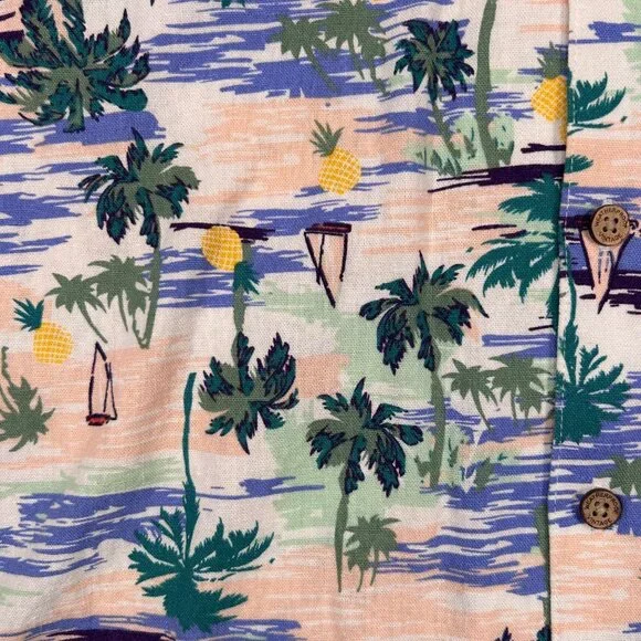 Weatherproof Linen XL Hawaiian Tropical Camp Shirt Coastal Floral Outdoors - Picture 4 of 6